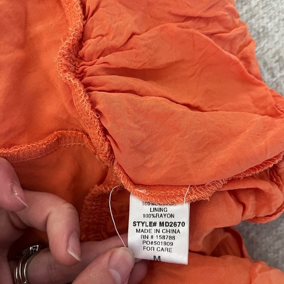 Mable Octavia Mini Dress Orange Cotton Summer Sun Dress - Picture 8 of 11